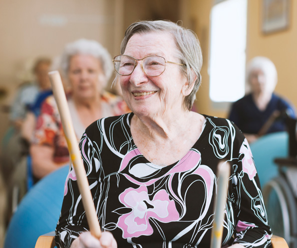 Older people participating in group activity