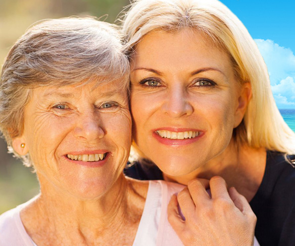 Portait of older woman and younger woman